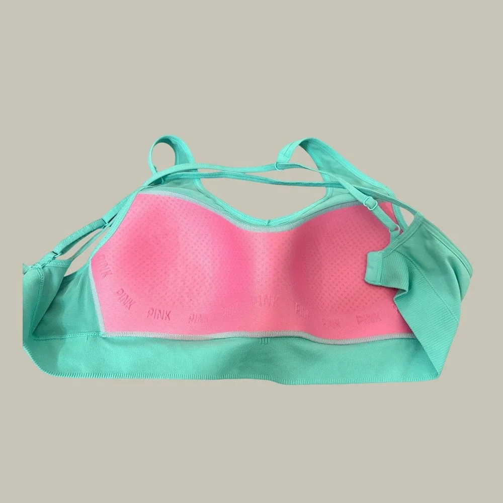Pink Victoria's Secret Active Seamless Lightly Lined Sports Bra Mint Green M